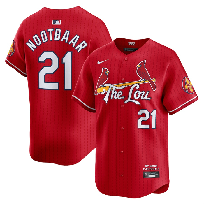 Camiseta Beisbol Hombre St. Louis Cardinals Lars Nootbaar City Connect Limited Rojo